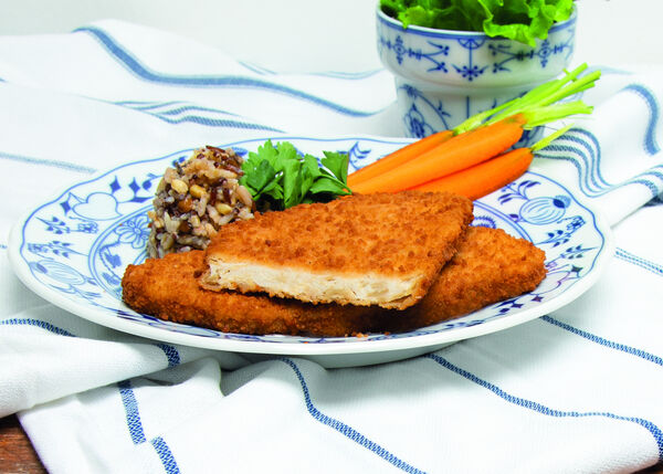 Vegane Schnitzel aus Weizen- und Erbsenprotein
